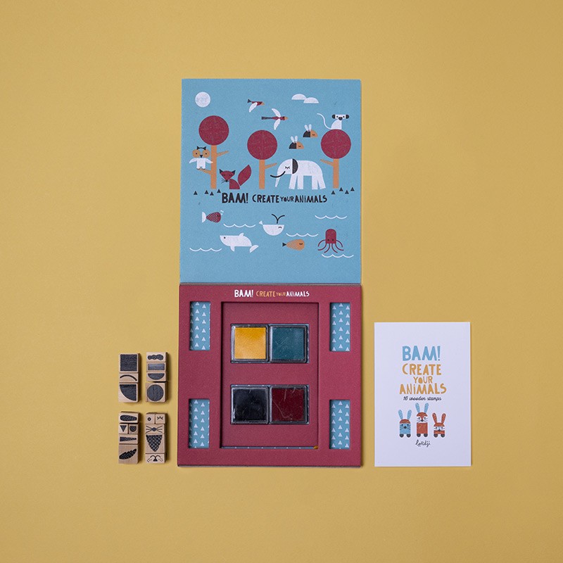 Activity with wooden stamps